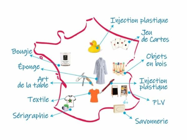 carte des objets publicitaires made in France - DAKOTA